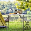 Kwadratowy Stół Składany HollyHOME 87x87 cm – Mobilny – HDPE & Żelazo
