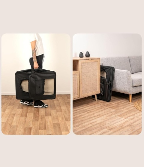 Składany Transporter dla Psa lionto | 82x58x58 cm | do 18 kg | Czarny