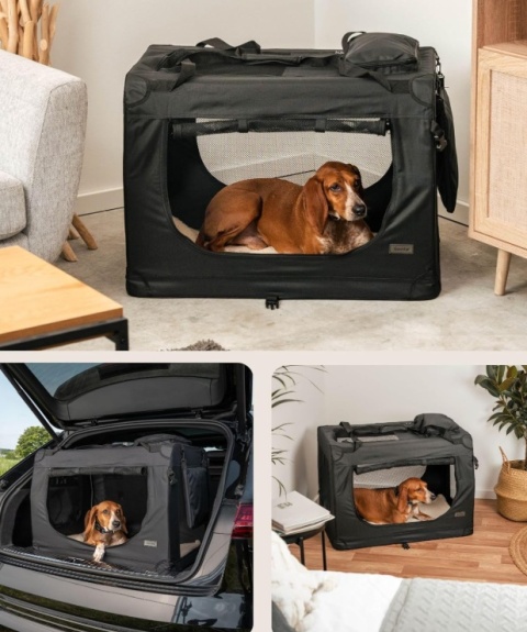 Składany Transporter dla Psa lionto | 82x58x58 cm | do 18 kg | Czarny