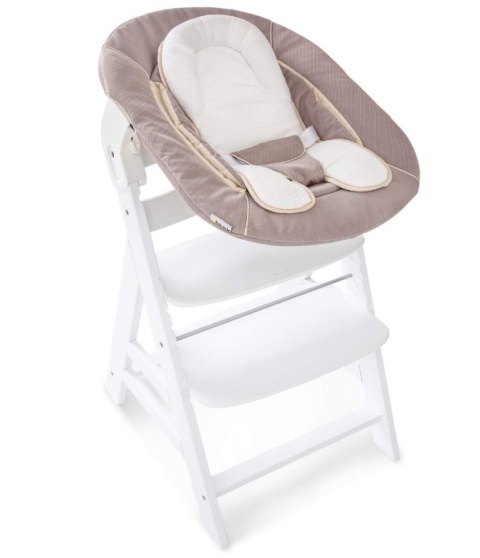 Leżaczek i Bujaczek 2 w 1 Hauck Alpha+ | Stretch Beige | Zestaw dla Noworodka