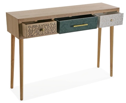 Wąska Konsola do Przedpokoju Versa Bridge – 107 cm – 3 Szuflady – Rustykalny Styl