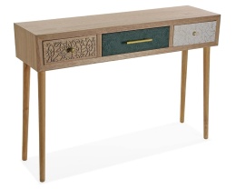 Wąska Konsola do Przedpokoju Versa Bridge – 107 cm – 3 Szuflady – Rustykalny Styl