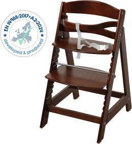roba Sit Up III – Drewniane krzesełko do karmienia brązowe, regulowane, do 70 kg