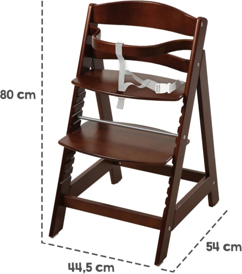 roba Sit Up III – Drewniane krzesełko do karmienia brązowe, regulowane, do 70 kg