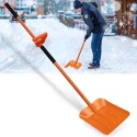 Ergonomiczna Łopata do Śniegu ABtool 178 cm (70") – Stal Nierdzewna | Regulowana | Dodatkowy Uchwyt | Pomarańczowa