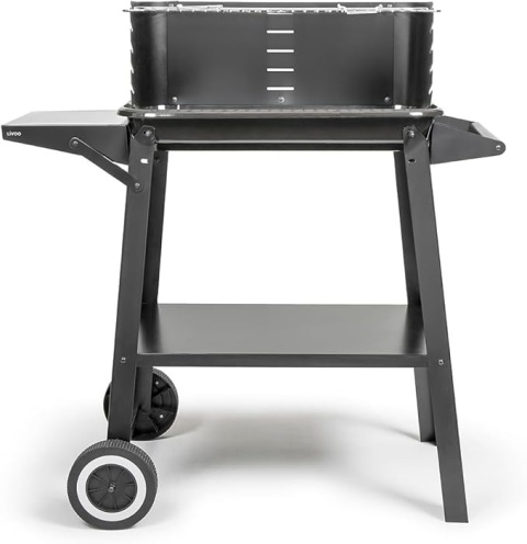 Grill Węglowy LIVOO DOC328 – 48x28 cm | 5 Poziomów Pieczenia | Na Kółkach | Półka Boczna