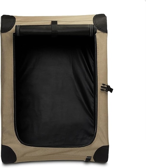 Klatka Tekstylna Amazon Basics XL – 91x61x61 cm | Składana | Miękki Kojec Transportowy | Brązowa