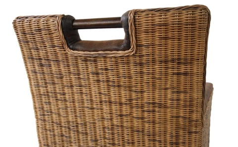 Krzesło Rattanowe Bilbao | Tapicerka Prairie Brown | Styl Kolonialny