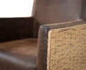 Krzesło Rattanowe Bilbao | Tapicerka Prairie Brown | Styl Kolonialny