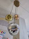 Beliani Buzi Lampa Wisząca 3xE27 – Szklane Kule Chrom/Złoty/Miedź/Przydymiony