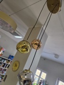 Beliani Buzi Lampa Wisząca 3xE27 – Szklane Kule Chrom/Złoty/Miedź/Przydymiony