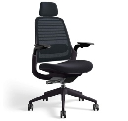 Fotel Biurowy Steelcase Series 1 z Zagłówkiem – Ergonomiczny | Licorice Cogent Connect