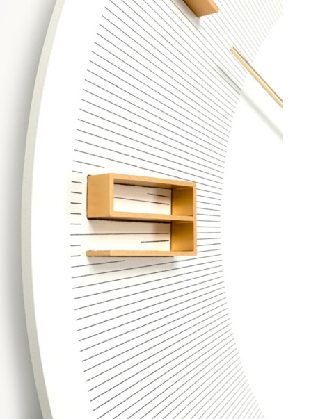 Zegar Ścienny Kare Design Leonardo – 48,5 cm | Biało-Złoty | Minimalistyczny