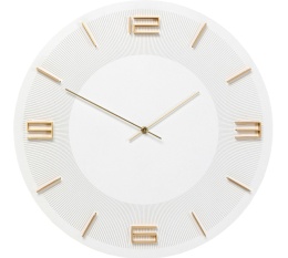 Zegar Ścienny Kare Design Leonardo – 48,5 cm | Biało-Złoty | Minimalistyczny