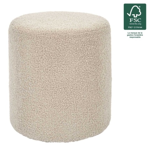 Pufa Siedzisko LUNA Boucle – Jasny Beż | Styl Boho Loft | 35 cm