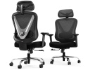 Ergonomiczne Krzesło Biurowe HOLLUDLE – Podparcie Lędźwiowe 3D | Podłokietniki 3D | Design V-Shape