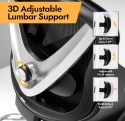 Ergonomiczne Krzesło Biurowe HOLLUDLE – Podparcie Lędźwiowe 3D | Podłokietniki 3D | Design V-Shape