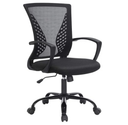 Krzesło Biurowe SONGMICS OBN22BK – Ergonomiczne | Oddychająca Siatka | Czarny