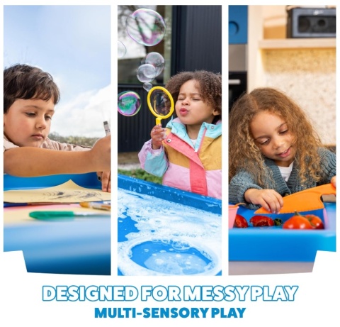 Stolik Sensoryczny Playhouse Play Tray – Regulowana Wysokość | Do Wody i Piasku | Niebieski