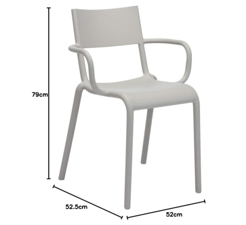 Krzesło Kartell Generic A – Projekt Philippe Starck | Krzesło Kawiarniane | Outdoor | Szare