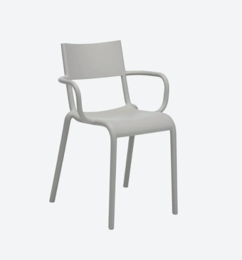 Krzesło Kartell Generic A – Projekt Philippe Starck | Krzesło Kawiarniane | Outdoor | Szare
