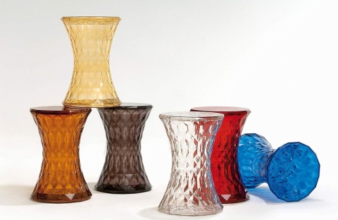Taboret Kartell Stone – Projekt Marcel Wanders | Przezroczysty | Kryształowy Design