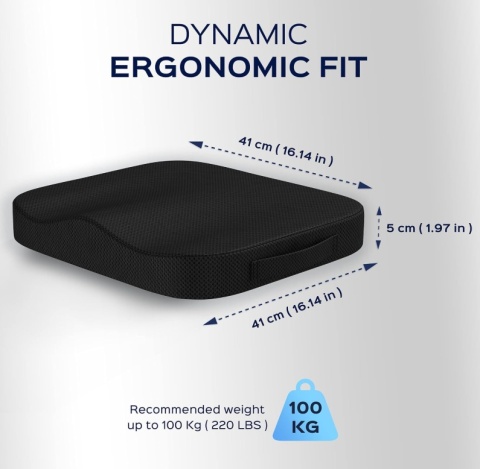 Ortopedyczna Poduszka do Siedzenia bonmedico – Pianka Memory | Ergonomiczna | Do Biura i Samochodu