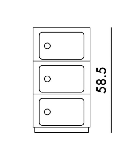 Kontenerek Kartell Componibili – Szafka Modułowa 3 Elementy | Biała | Ø32 x 58,5 cm