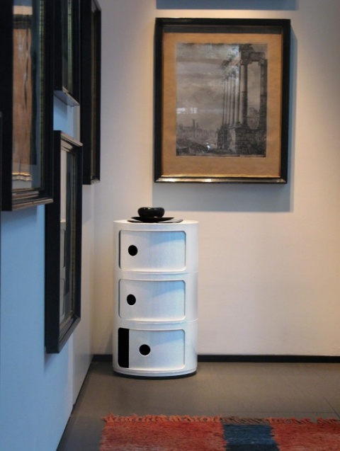 Kontenerek Kartell Componibili – Szafka Modułowa 3 Elementy | Biała | Ø32 x 58,5 cm