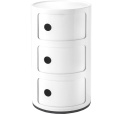 Kontenerek Kartell Componibili – Szafka Modułowa 3 Elementy | Biała | Ø32 x 58,5 cm