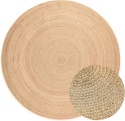 Okrągły Dywan Jutowy Hanse Home Rangpur – Ø 100 cm | Ręcznie Tkany | Styl Boho | Naturalny Złoty