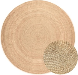 Okrągły Dywan Jutowy Hanse Home Rangpur – Ø 100 cm | Ręcznie Tkany | Styl Boho | Naturalny Złoty