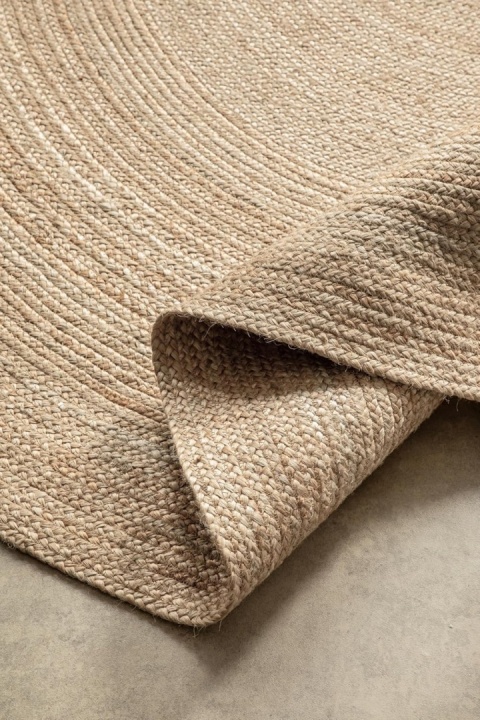 Okrągły Dywan Jutowy Hanse Home Rangpur – Ø 100 cm | Ręcznie Tkany | Styl Boho | Naturalny Złoty