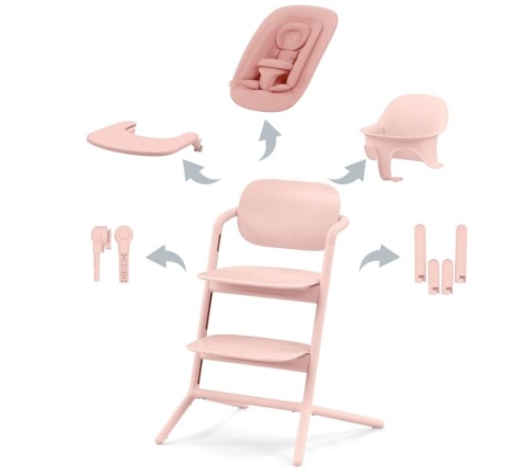 Krzesełko do karmienia Cybex Gold LEMO Zestaw 4 w 1 | Pearl Pink | Od urodzenia do 99 lat