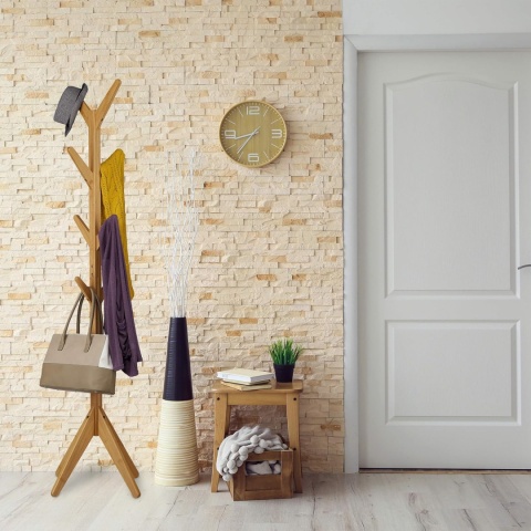 Wieszak Stojący Bambusowy Relaxdays Drzewo – 181 cm | 8 Haczyków | Naturalny Jasnobrązowy