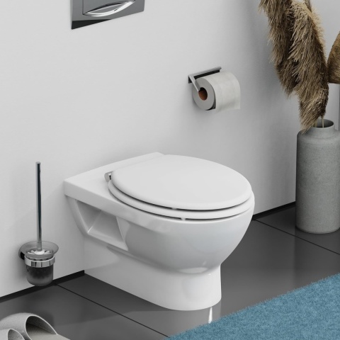 Deska Sedesowa Wolnoopadająca SCHÜTTE – Biała | Rdzeń Drewniany MDF | Udźwig 175 kg | Uniwersalna