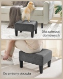 Podnóżek Tapicerowany SONGMICS LOM502G01 – Siedzisko 150kg | Imitacja Lnu | Schowek | Szary