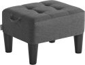 Podnóżek Tapicerowany SONGMICS LOM502G01 – Siedzisko 150kg | Imitacja Lnu | Schowek | Szary