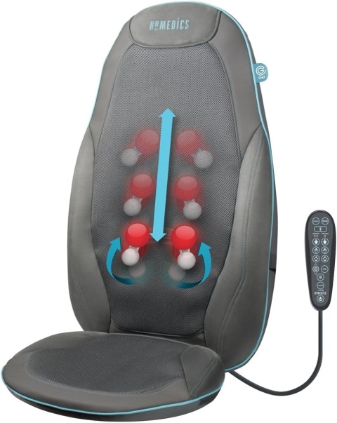 Mata Masująca HoMedics Gel Shiatsu – Nakładka na Fotel | Masaż Pleców i Ramion | Podgrzewanie | 10 Programów