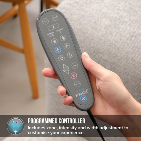 Mata Masująca HoMedics Gel Shiatsu – Nakładka na Fotel | Masaż Pleców i Ramion | Podgrzewanie | 10 Programów