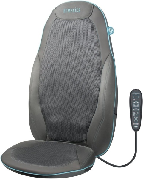 Mata Masująca HoMedics Gel Shiatsu – Nakładka na Fotel | Masaż Pleców i Ramion | Podgrzewanie | 10 Programów