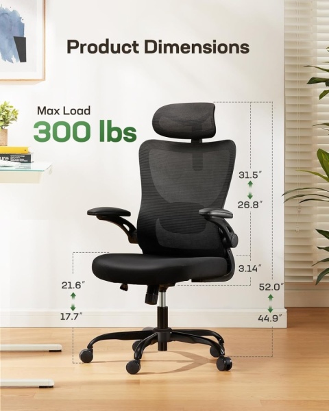 Ergonomiczne Krzesło Biurowe Marsail – Pełna Regulacja 3D | Podparcie Lędźwiowe | Siatka Mesh | Czarny Dąb