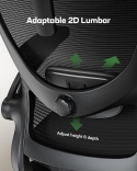 Ergonomiczne Krzesło Biurowe Marsail – Pełna Regulacja 3D | Podparcie Lędźwiowe | Siatka Mesh | Czarny Dąb