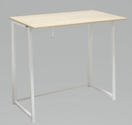 Biurko Składane HappyHome HWT09-WEI – 80x45 cm | Białe / Drewno | Oszczędność Miejsca | Nowoczesne