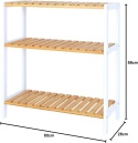 Regał Bambusowy dibea – 3 Półki | 60x26x66 cm | Łazienkowy | Na Buty | Naturalny/Biały