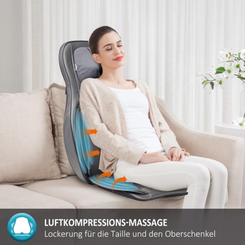 Mata Masująca COMFIER Shiatsu 2D/3D – Masaż Karku i Pleców | Kompresja Powietrzna | Podgrzewanie