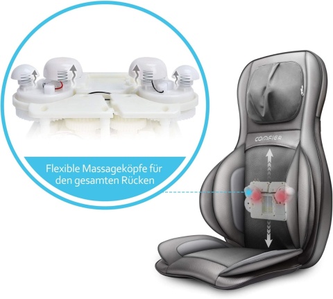 Mata Masująca COMFIER Shiatsu 2D/3D – Masaż Karku i Pleców | Kompresja Powietrzna | Podgrzewanie
