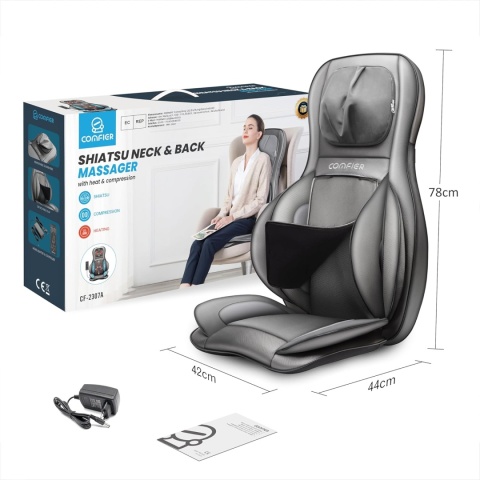 Mata Masująca COMFIER Shiatsu 2D/3D – Masaż Karku i Pleców | Kompresja Powietrzna | Podgrzewanie