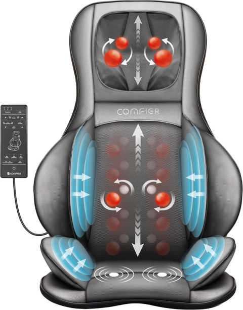 Mata Masująca COMFIER Shiatsu 2D/3D – Masaż Karku i Pleców | Kompresja Powietrzna | Podgrzewanie