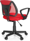 Krzesło Obrotowe dla Dzieci hjh OFFICE KIDDY CD – Czerwone | Regulacja Wysokości | Siatka Mesh